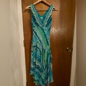 Blue Asymmetrical Dressbarn Sleeveless Dress
